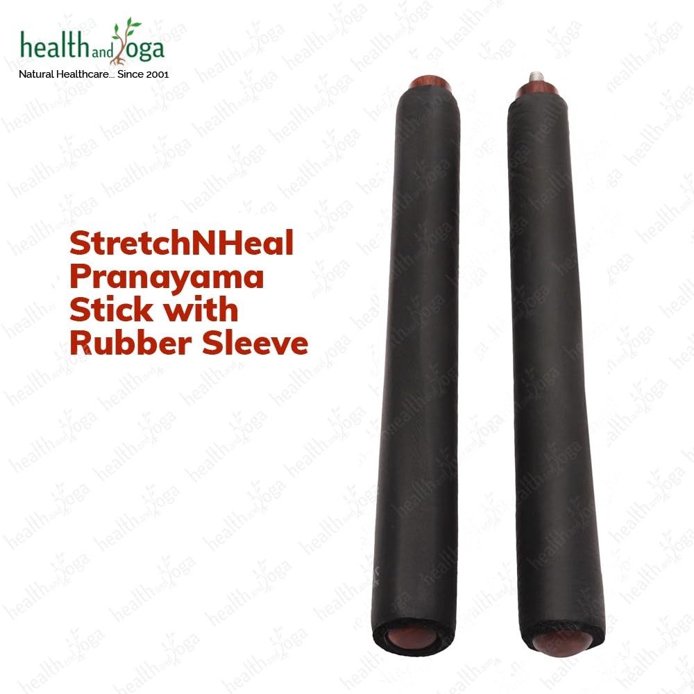 HealthAndYoga™ StretchNHeal Multipurpose Wooden Pranayama Stick with Padded C…