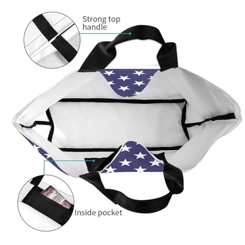 Cute Flag Tote Bag for Women and Men Reusable Shoulder One Size Usa Flag E