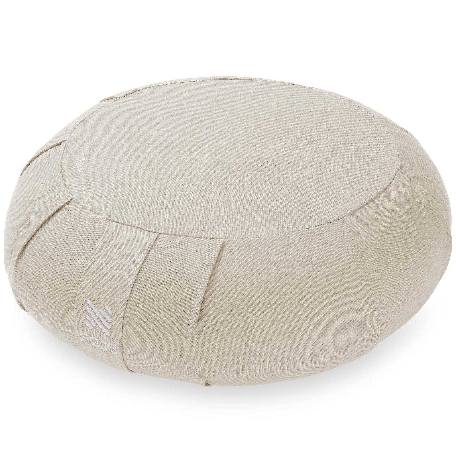 15&Prime; Round Organic Cotton Buckwheat Hull Meditation Cushion – Natural
