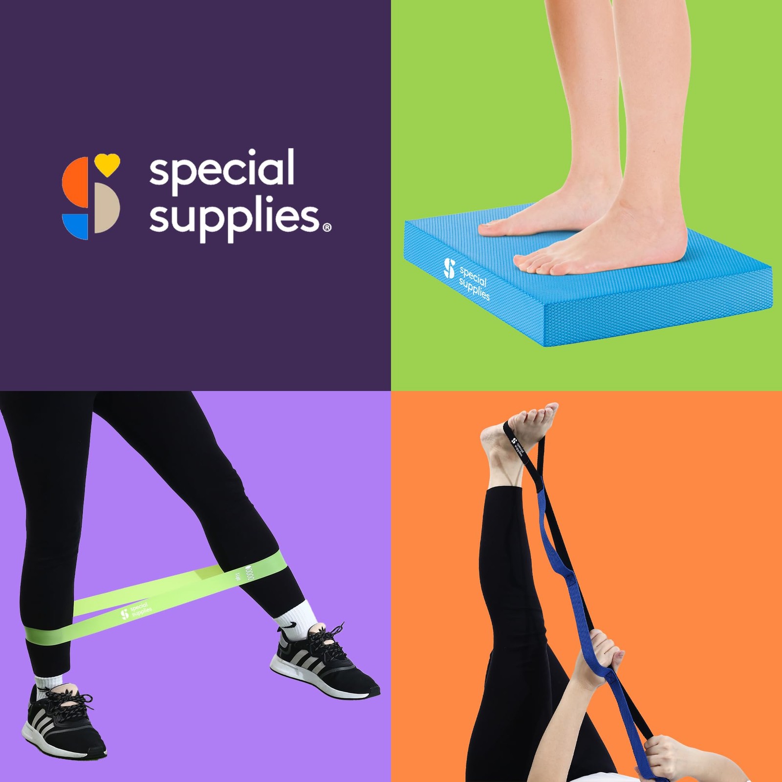 SPECIAL SUPPLIES Balance Board and Yoga Strap Set with Exercise Bands for Str…