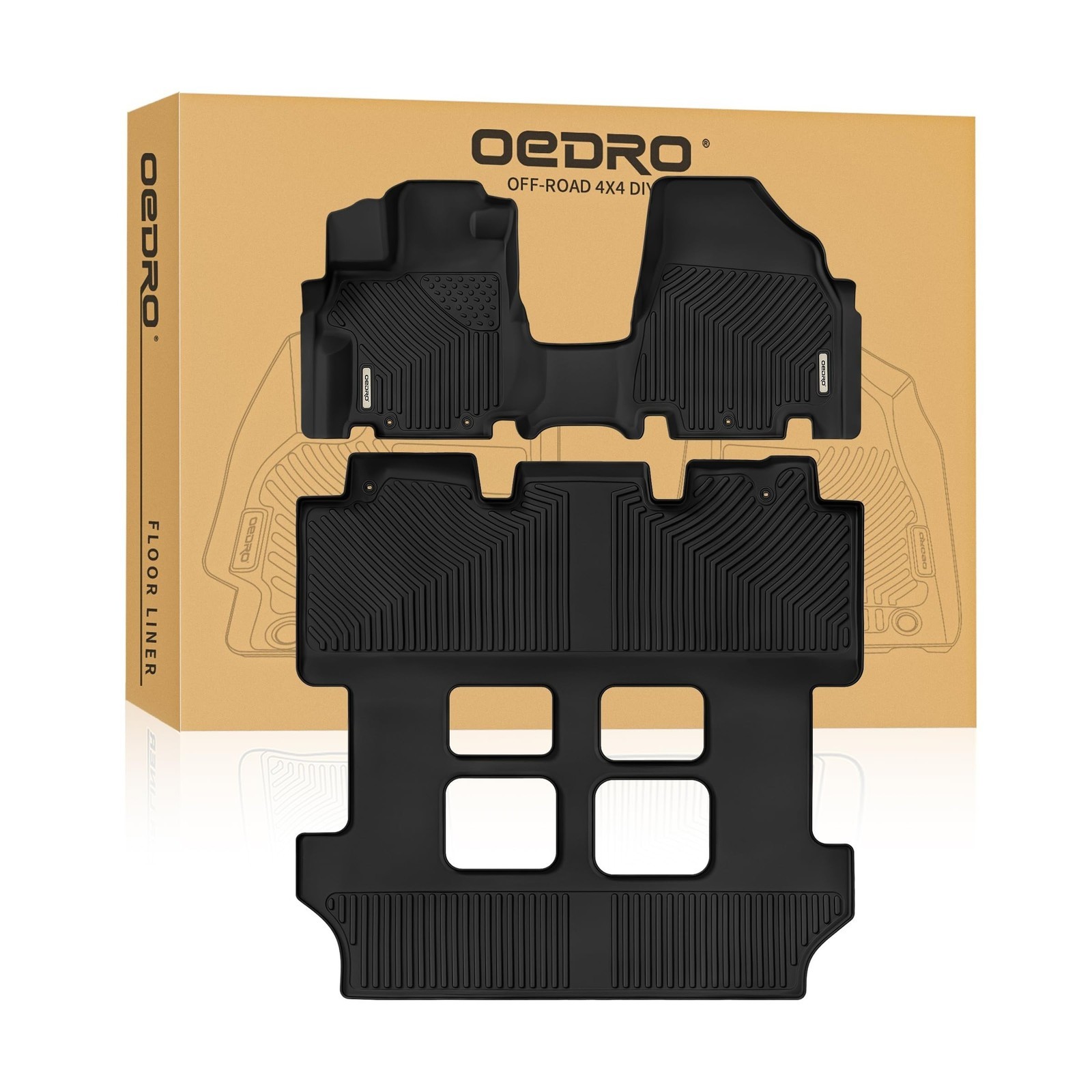 Floor Mats Fit For Honda Odyssey 11-17, 3-Row TPE Full Set