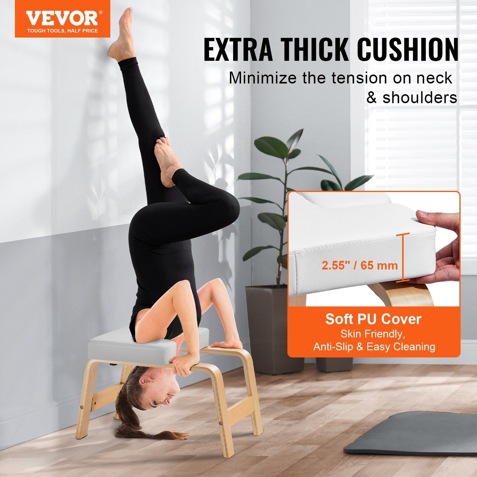 Adjustable Yoga Inversion Bench & Headstand Trainer for Workout Fitness