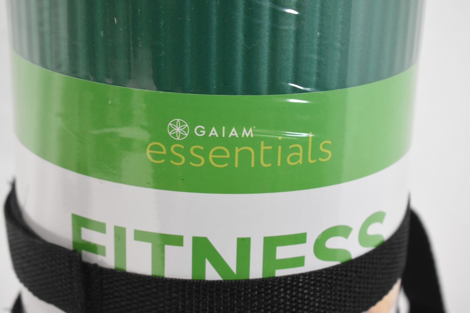 Essentials Thick Yoga Mat with Cinch Carrier Strap Textured Grip Green 72&Prime; x 24&Prime;