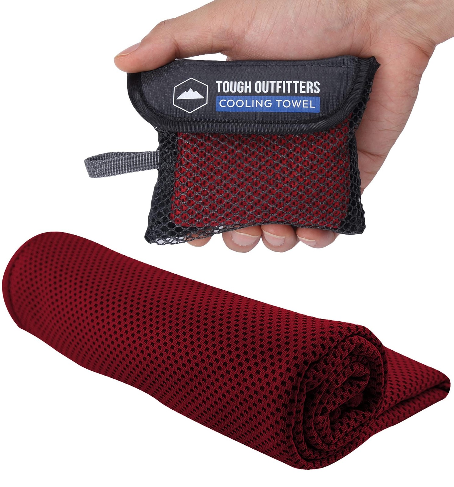Tough Outdoors Cooling Towels for Neck Face – Single Pack, Red