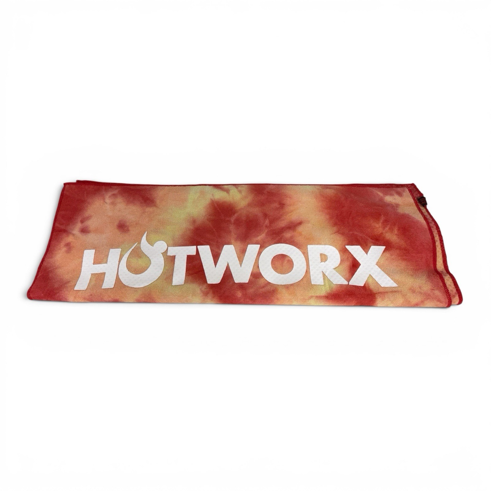 Hotworx Yoga Towel – Tie Dye Orange Red Yellow Non Slip Grip
