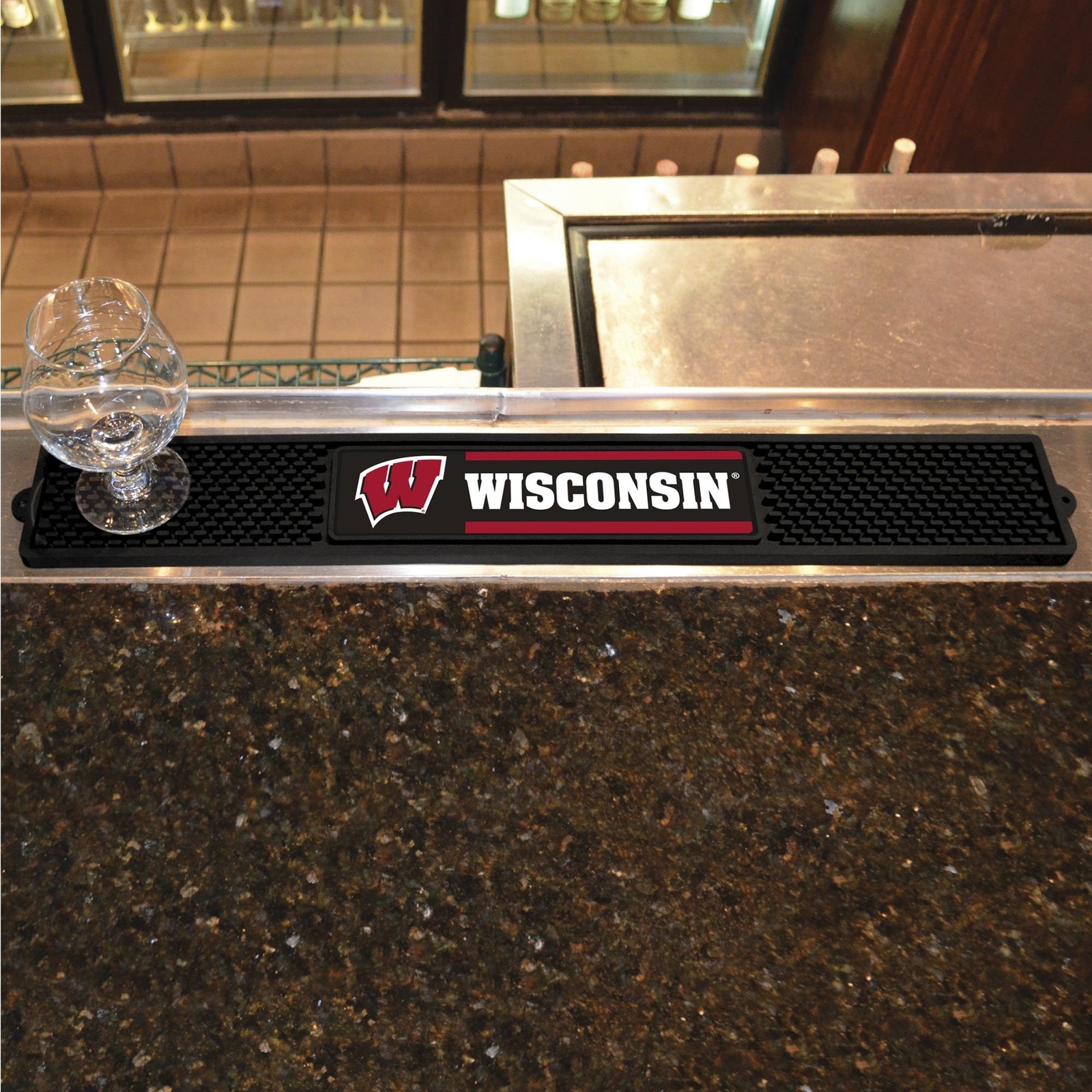 FANMATS NCAA Unisex-Adult Drink Mat No Team 3.25&Prime; x 24&Prime; Black
