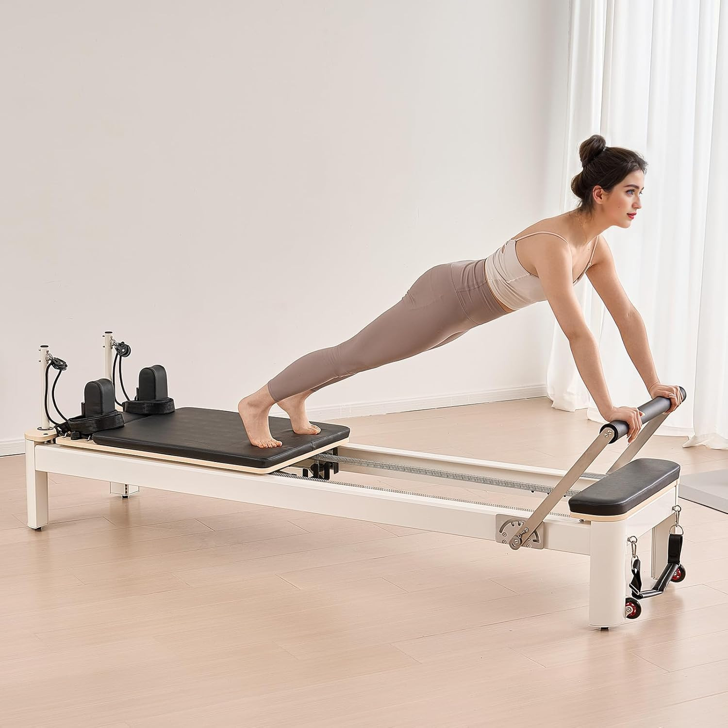 92&Prime; Pilates Reformer Machine with Jump Board & Accessories for Home & Studio