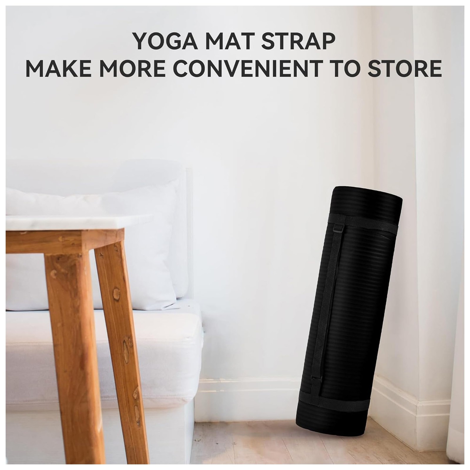 Fitvids 1/2-Inch Thick High Density Foam Exercise Yoga Mat One Size, Black