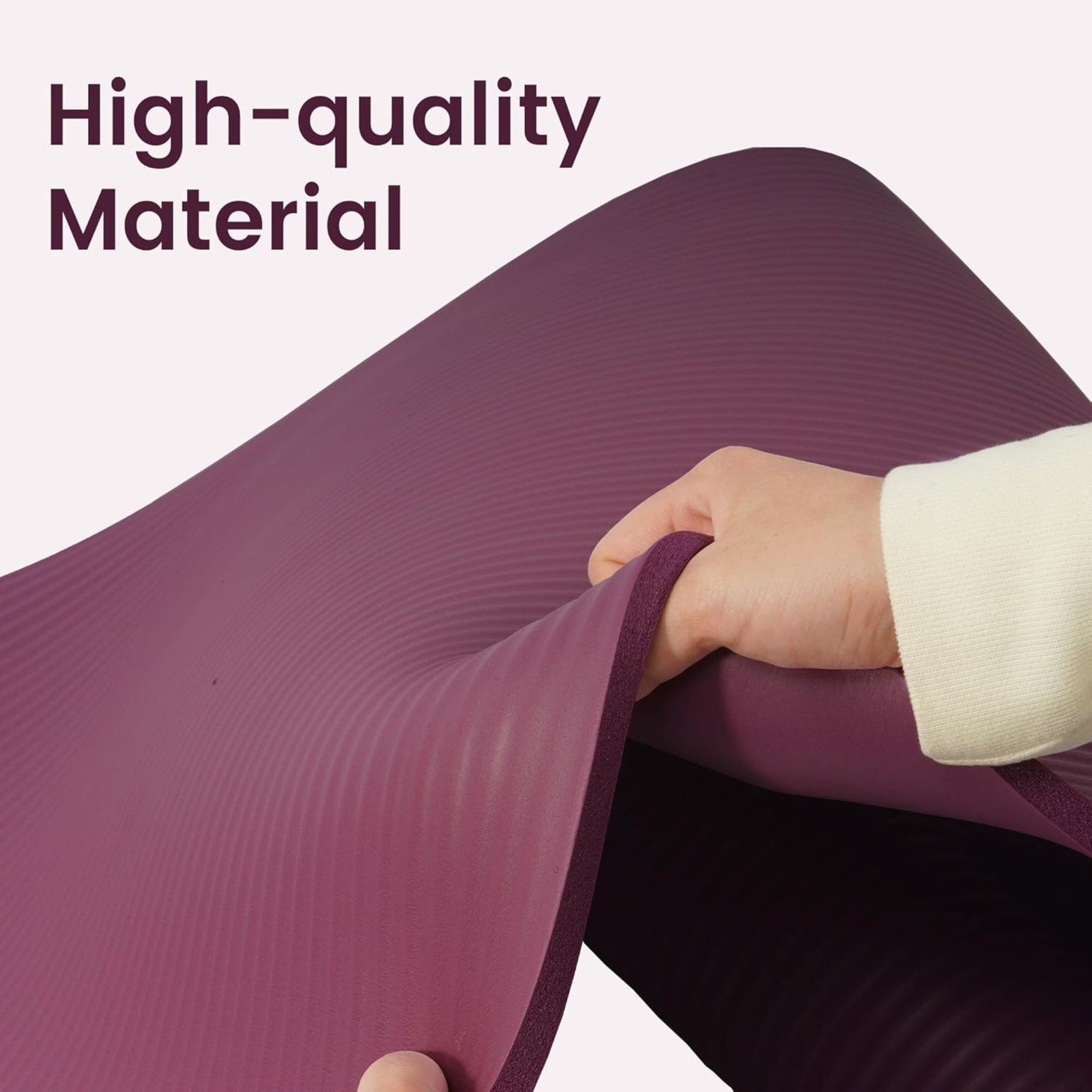 Fitvids 1/2&Prime; Thick High Density Yoga Mat, Carrying Strap, Deep Wine (Used)