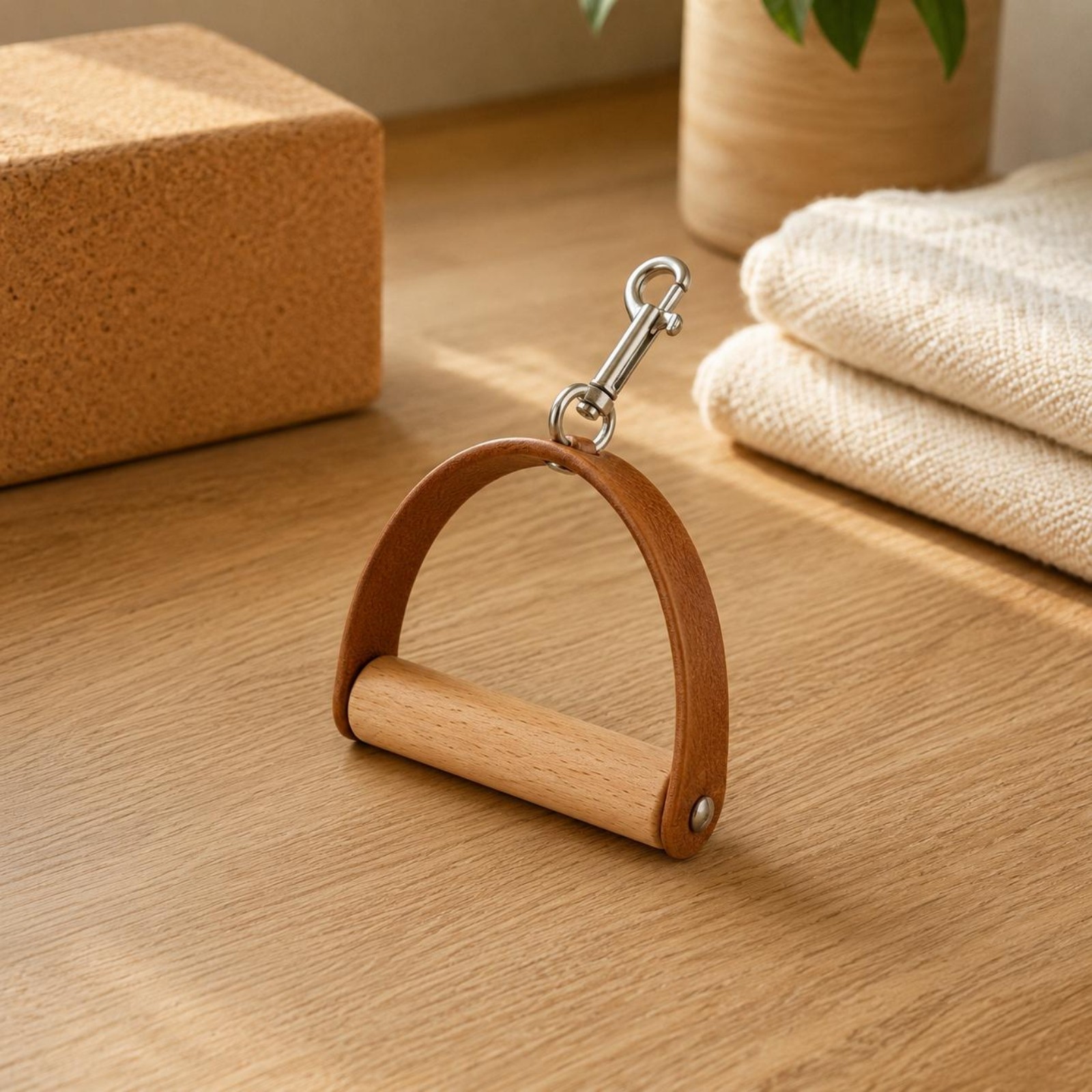 2 Pieces Leather Wood Handles Timeless Design Leather Wood Handle Long-Lasting