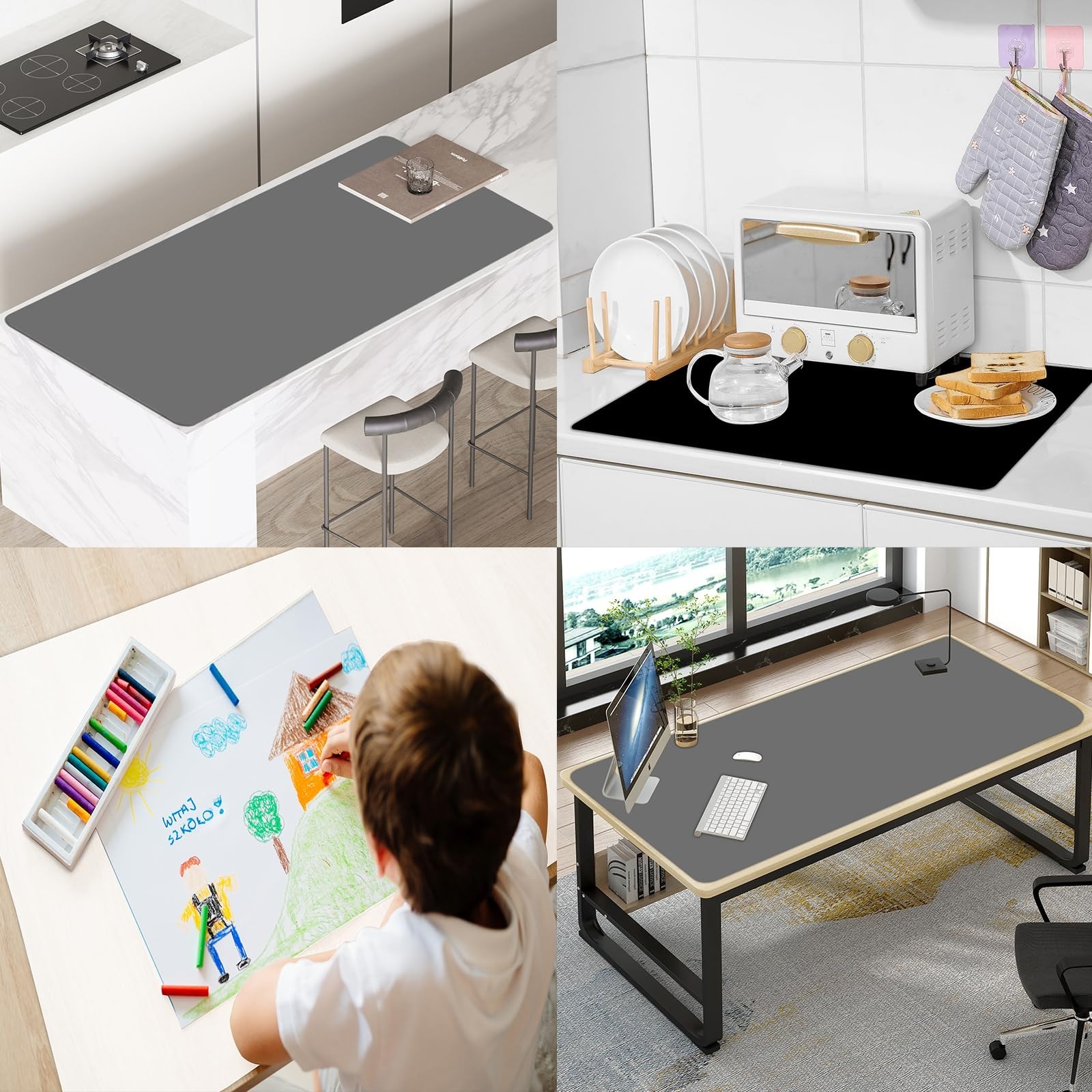 Large Silicone Mat, 48&Prime;x32&Prime;(120cmx80cm) Silicone Mats for Kitchen Counter, No…