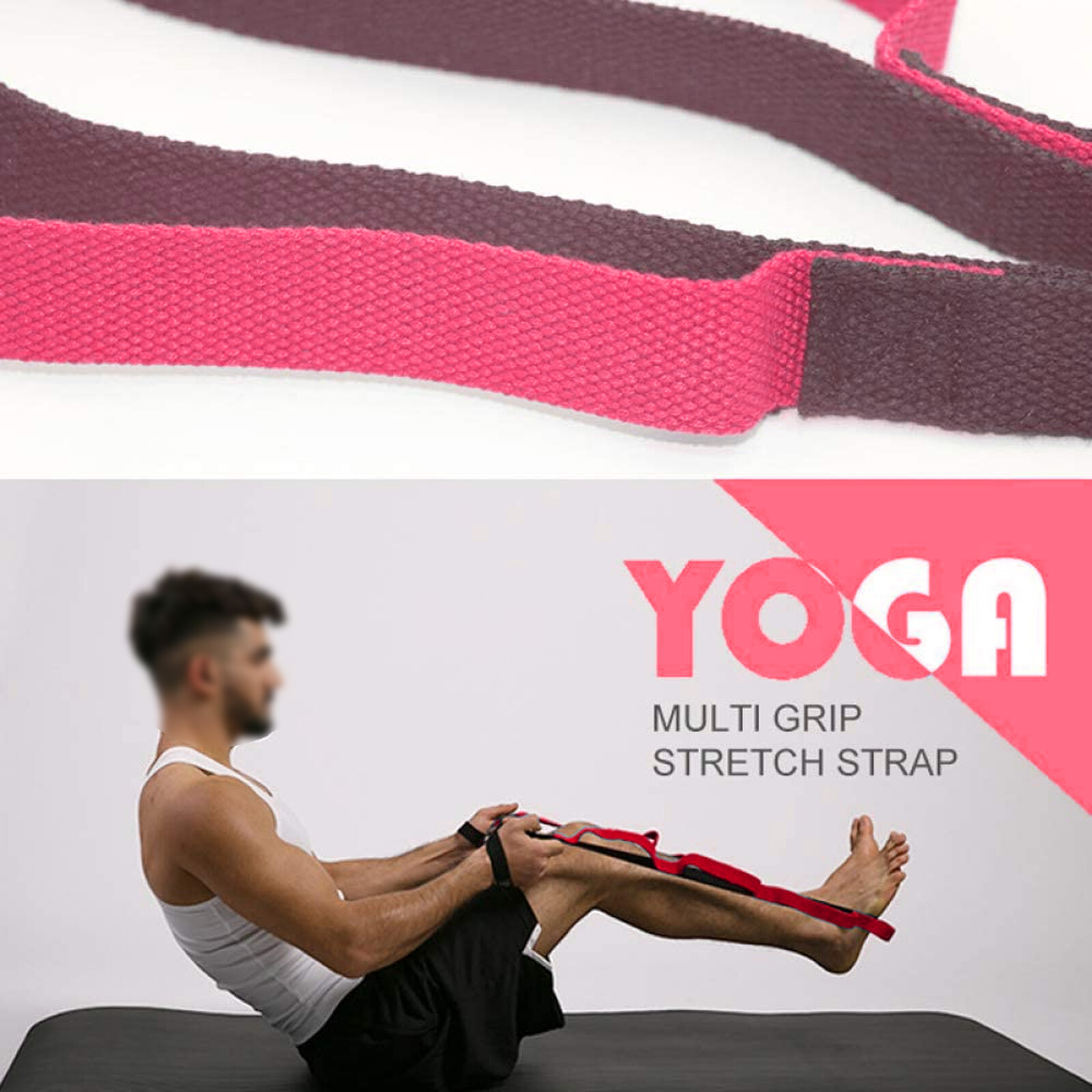 Yoga Stretch Strap Improve Flexibility Mobility Fitness Pilates Physical Therapy