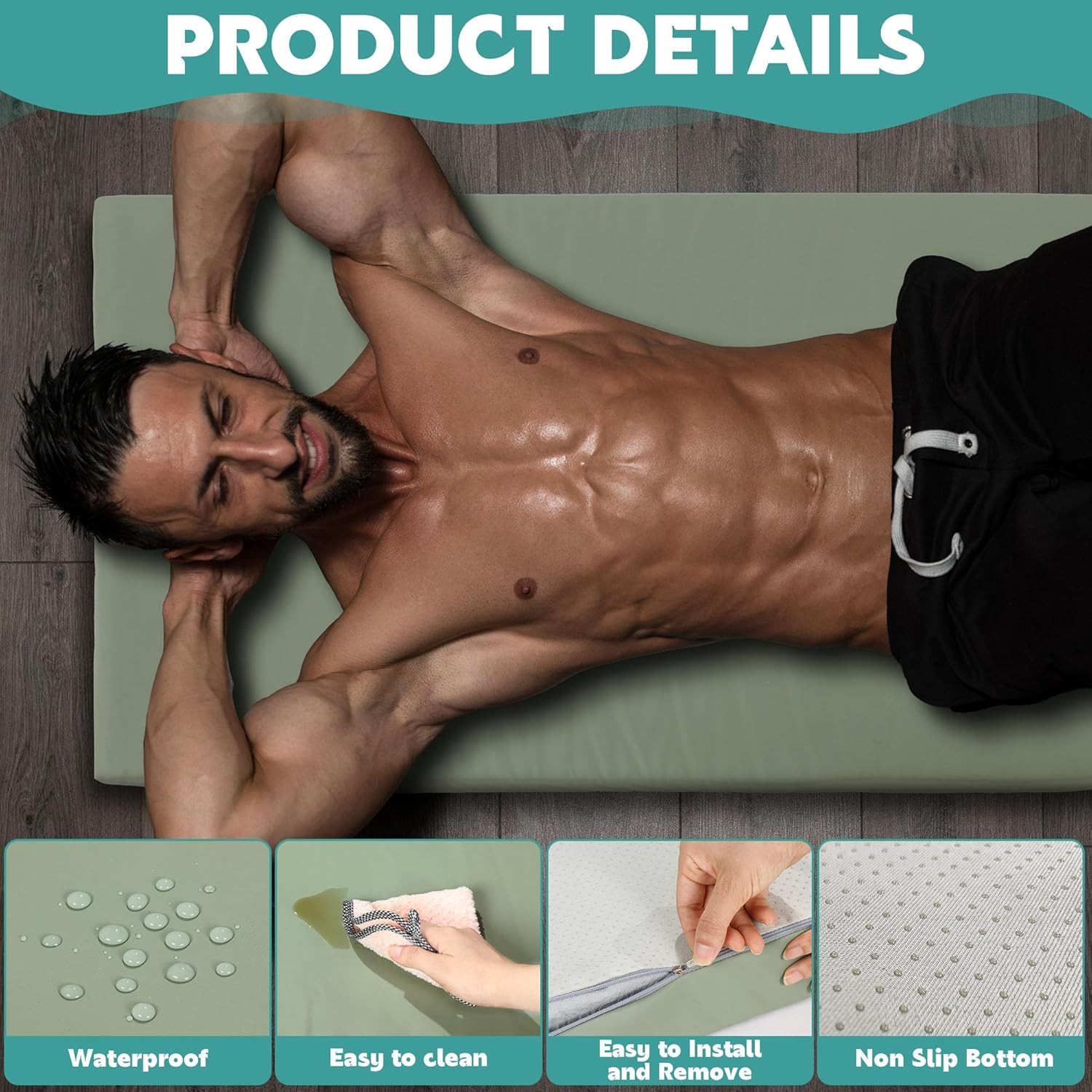 MABOZOO 3 Inch Thick Yoga Mat, Extra Thick Gymnastics Mat with Carrying Handles