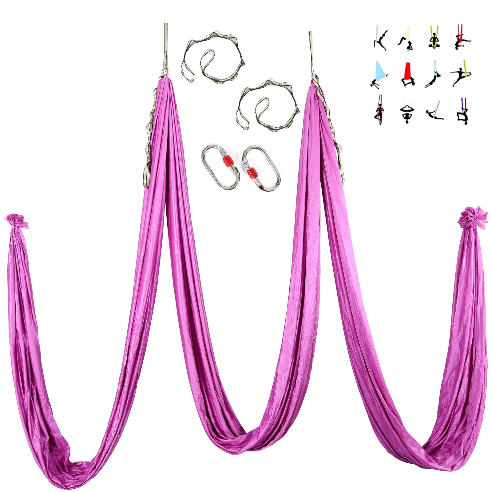 Aerial Yoga Swing Kit 39FT For Home Gymnastics Acrobatic Flying w/ Hardware