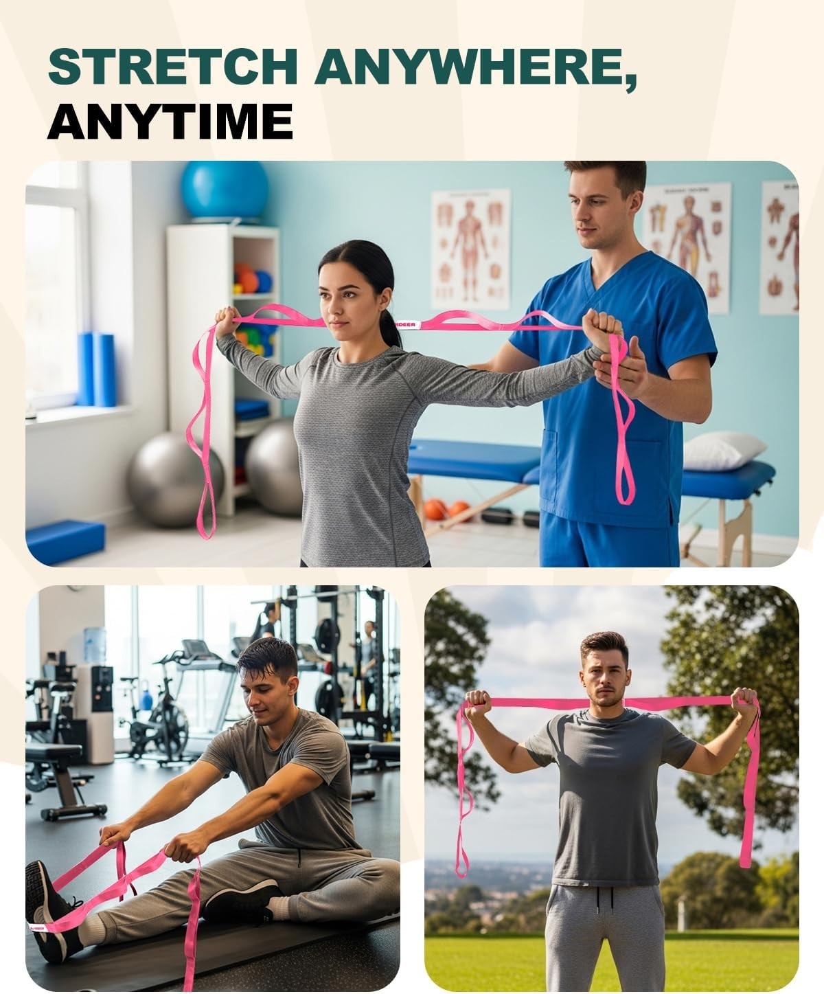 10-Loop Yoga & Stretching Strap for Flexibility & Therapy