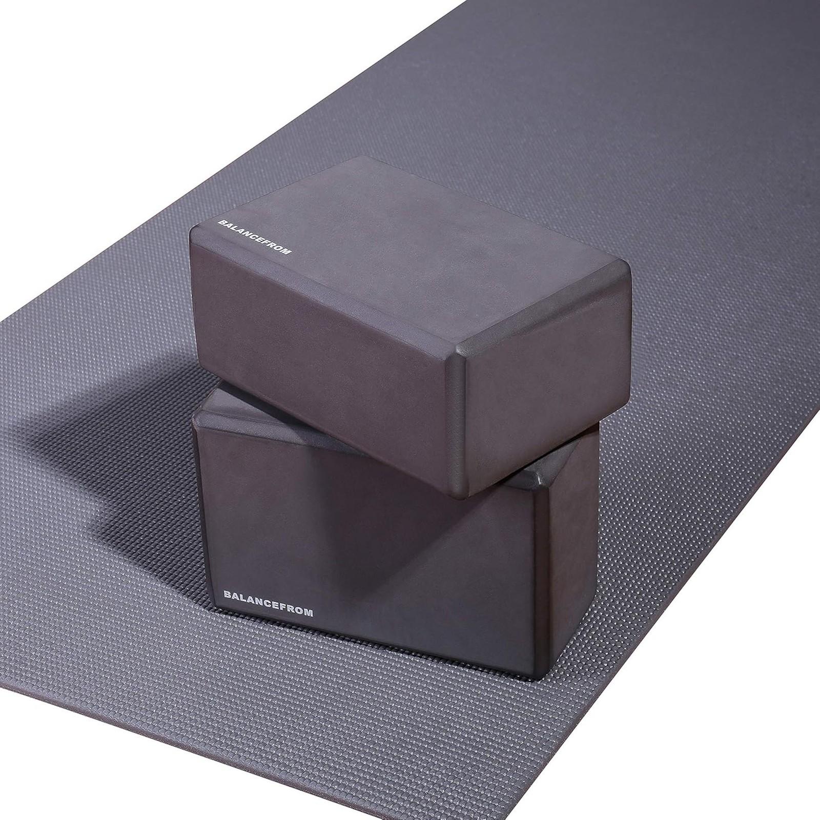 Fitvids 1/4” High Density Thick Non Slip Workout Yoga Mat and Carry Strap, Grey
