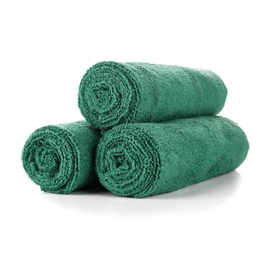 The Rag Company – Sport & Workout Towel – Gym, 16in. x 27in., Dark Green