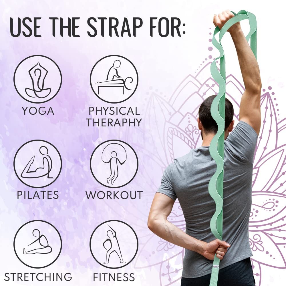 [NEW 2023] Stretching Strap for Yoga & Physical Therapy – 10 Loops – Choice o…