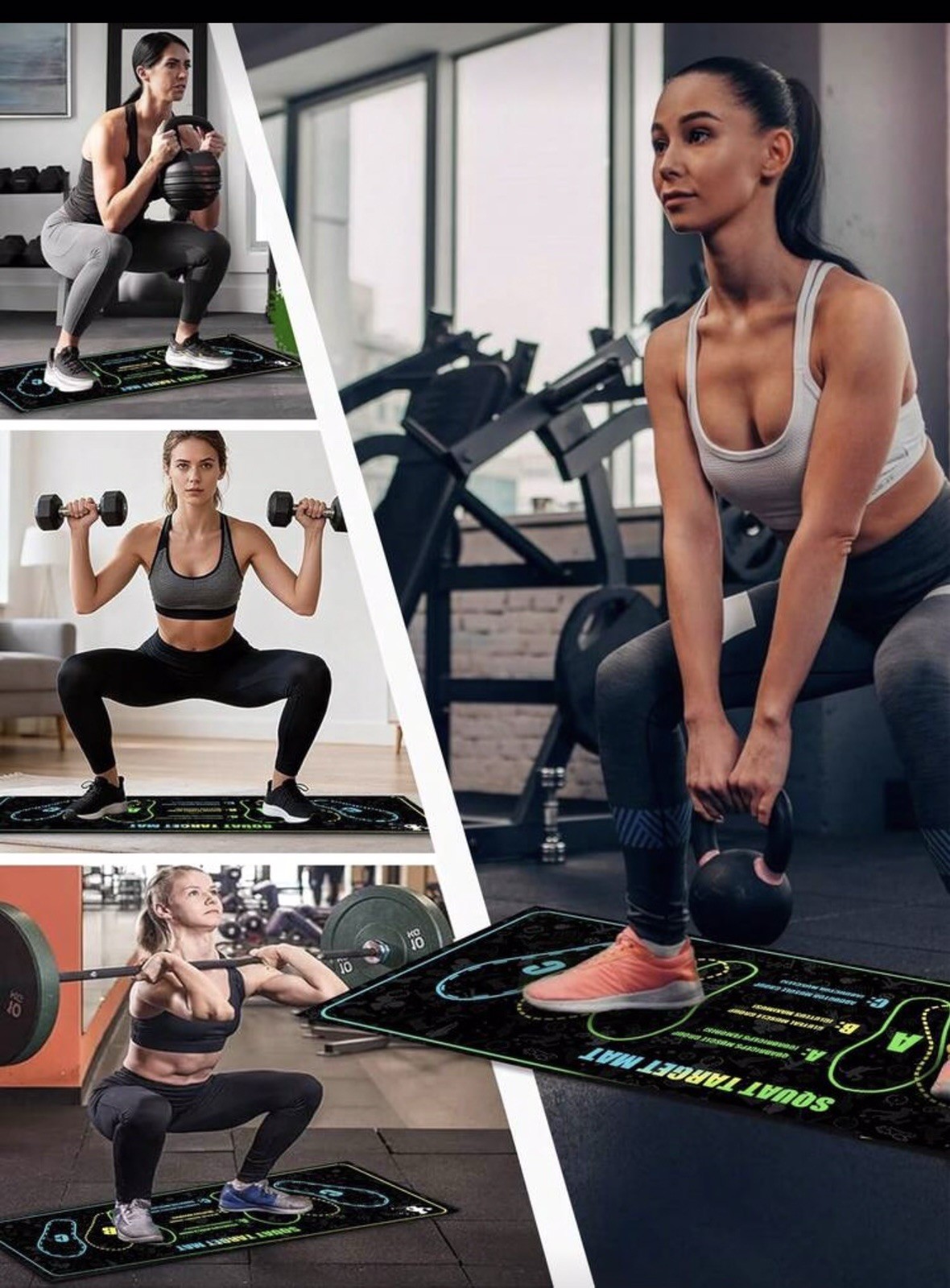 Silicone Yoga Mat Non Slip Waterproof 1000GSM Home Gym Fitness Pad Colors Set XL