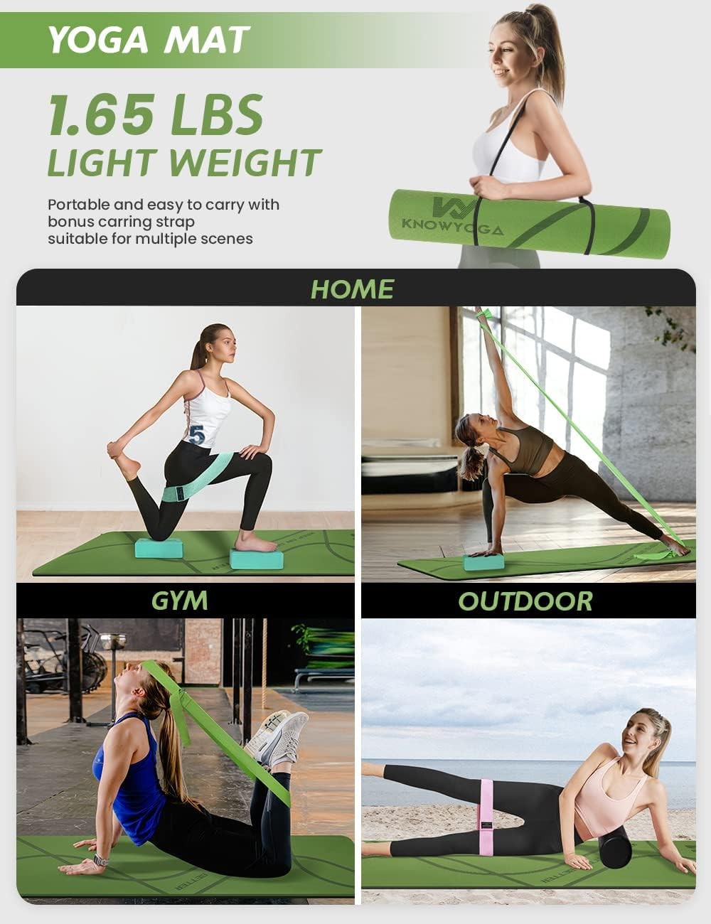 Yoga Starter Kit 12 in 1 – Yoga Set Include Yoga Mat, Foam Roller, 4 Resistance