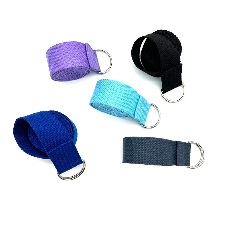 Yoga Strap Cotton 183cm Adjustable D Ring Belt Stretch Exercise Pilates