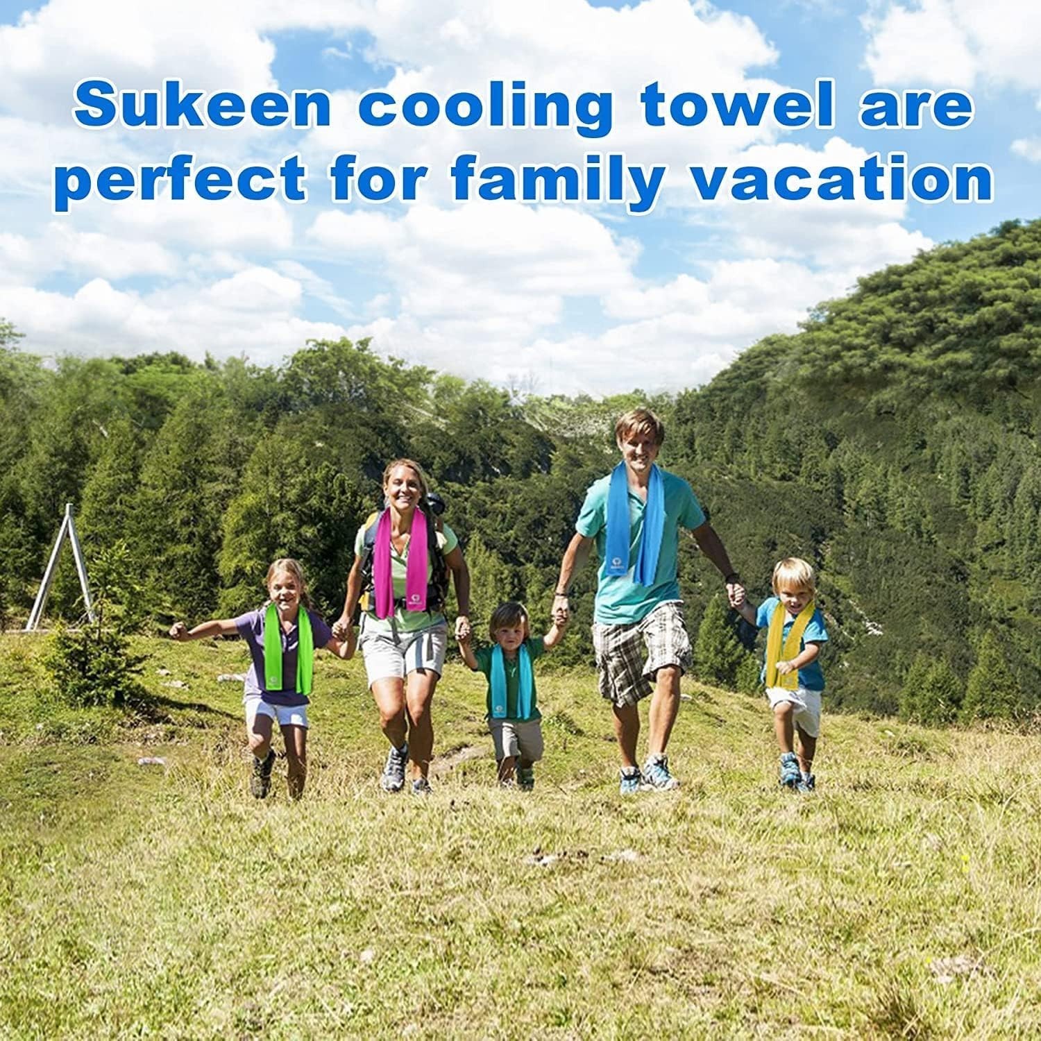 Sukeen Cooling Towels 8 Pack (40&Prime;x12&Prime;) for Neck and Face, Soft Breathable Ice…
