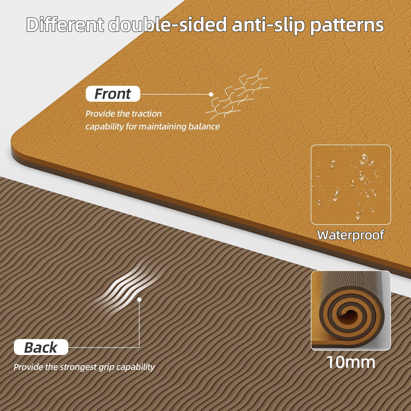 Wide Yoga Mat Thick(10mm) Exercise Mat Non Slip Anti-tear,72&Prime;x35&Prime; Extra Large…
