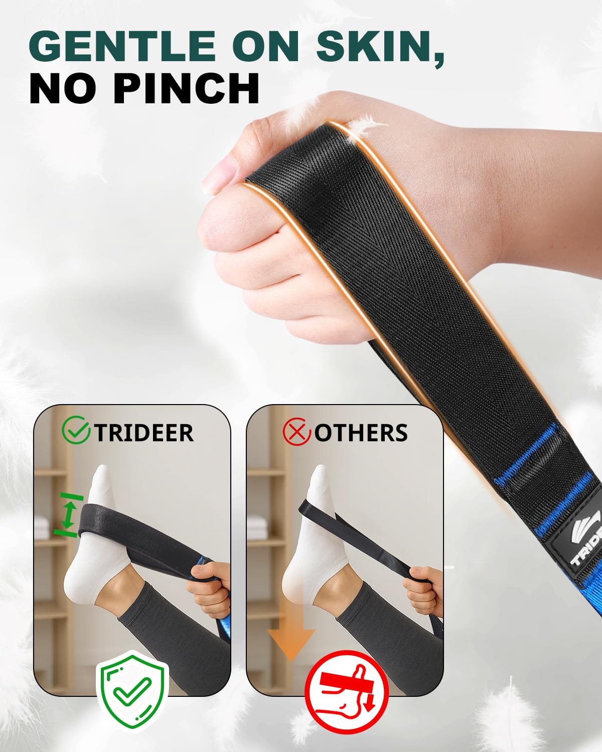 Stretching Strap for Physical Therapy, NonElastic Yoga Strap with 10 Loops, D…