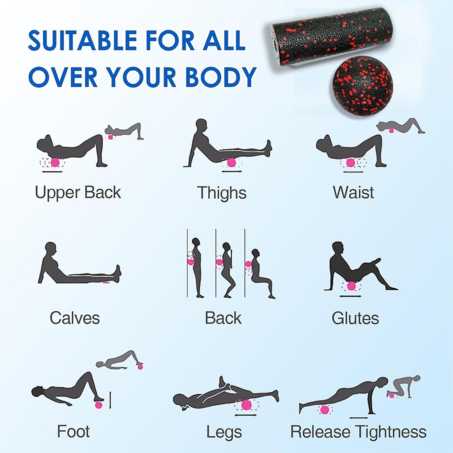 Extra Mini Foam Roller – High Density Massage Roller, Extra Small Yoga Roller…