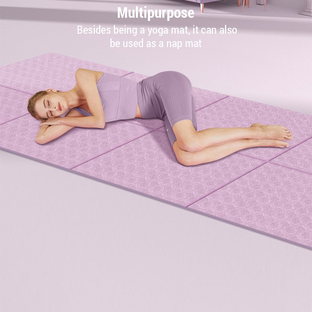Foldable Yoga Mat Folding TPE Pilates Mat Non Slip Workout Mat Portable Exe GUXZ