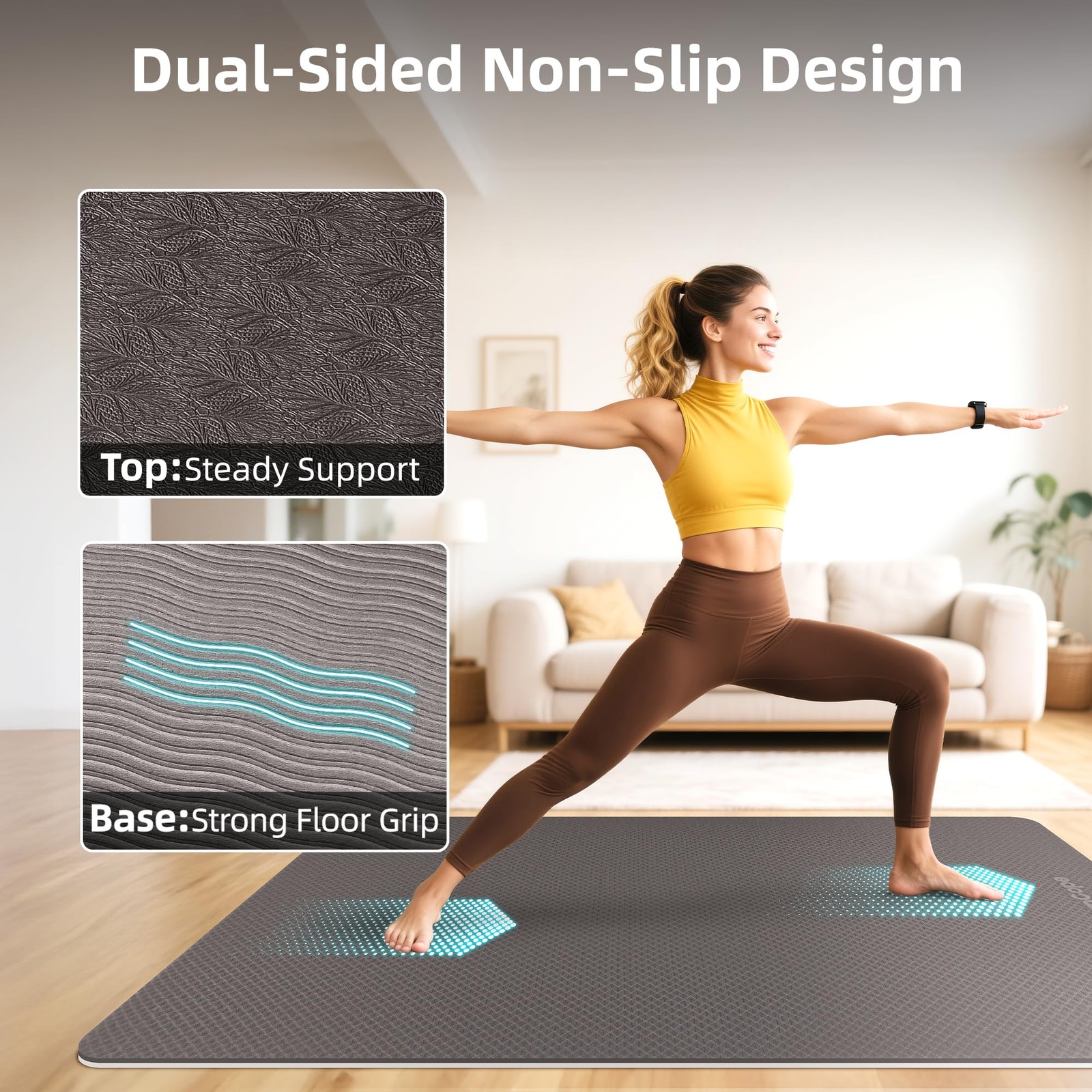 GymCope Extra Large Yoga Mat â€“ 72×48 or 78×57, Non-Slip TPE Exercise Mat for