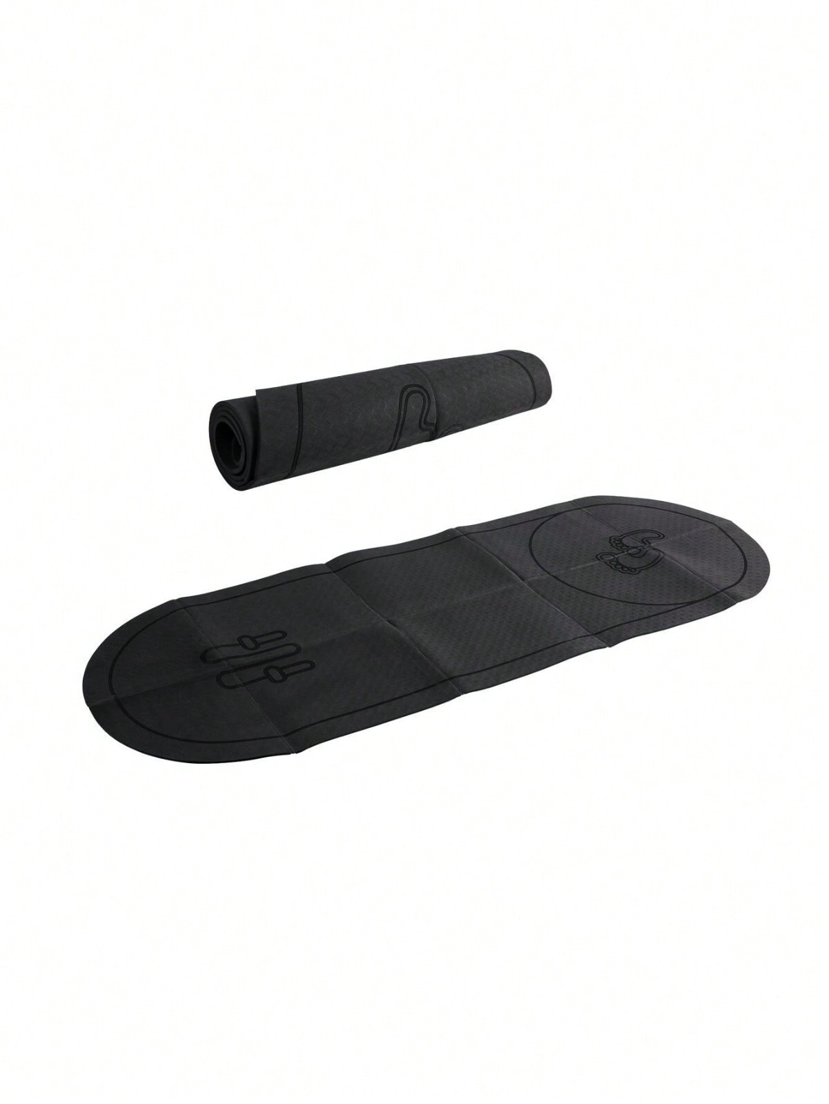 165x61cm Black TPE Foldable Exercise Mat for Yoga, Pilates, Fitness Training