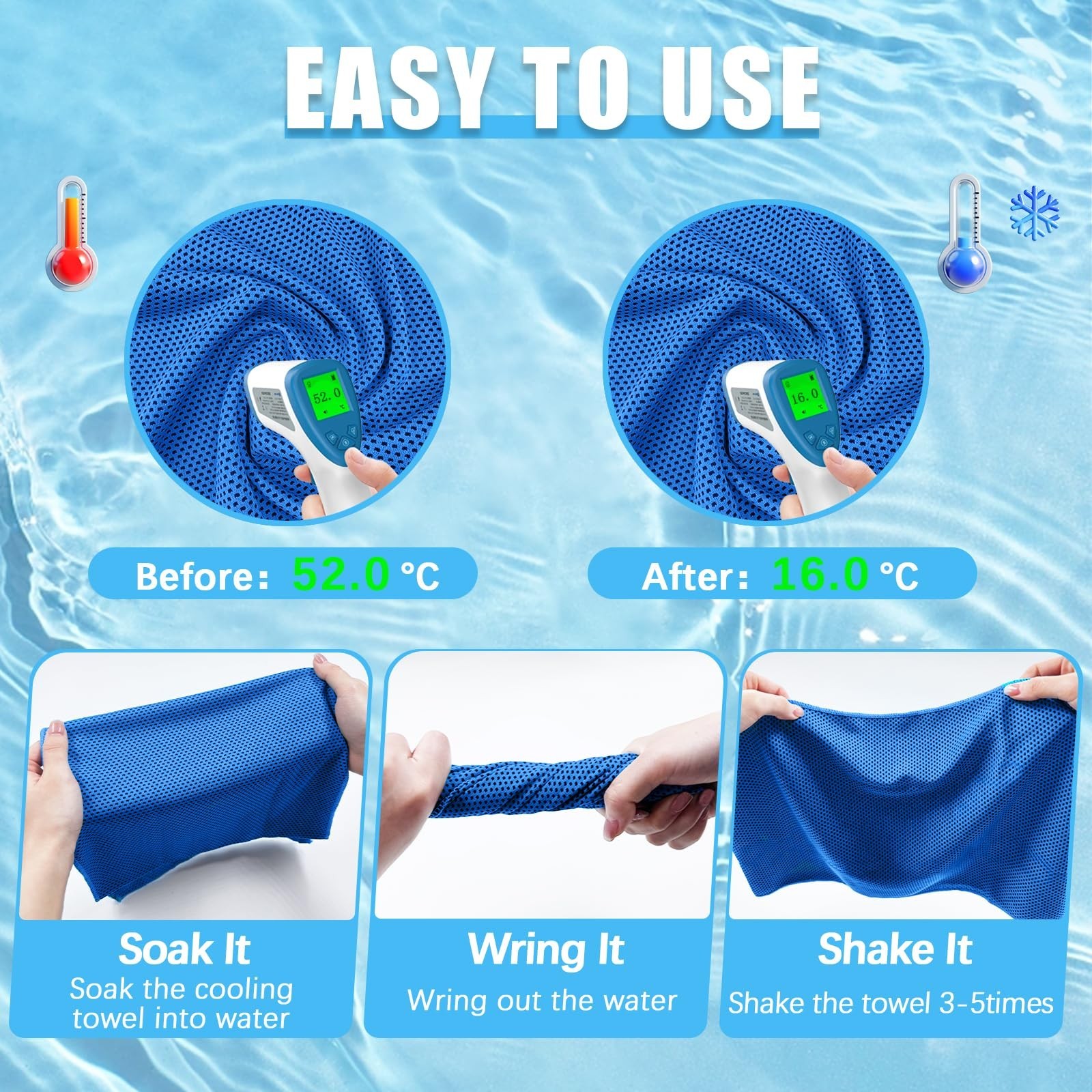 4 Packs Cooling Towel, 40&Prime; x 12&Prime; Microfiber Cooling Towels for Neck and Face,…