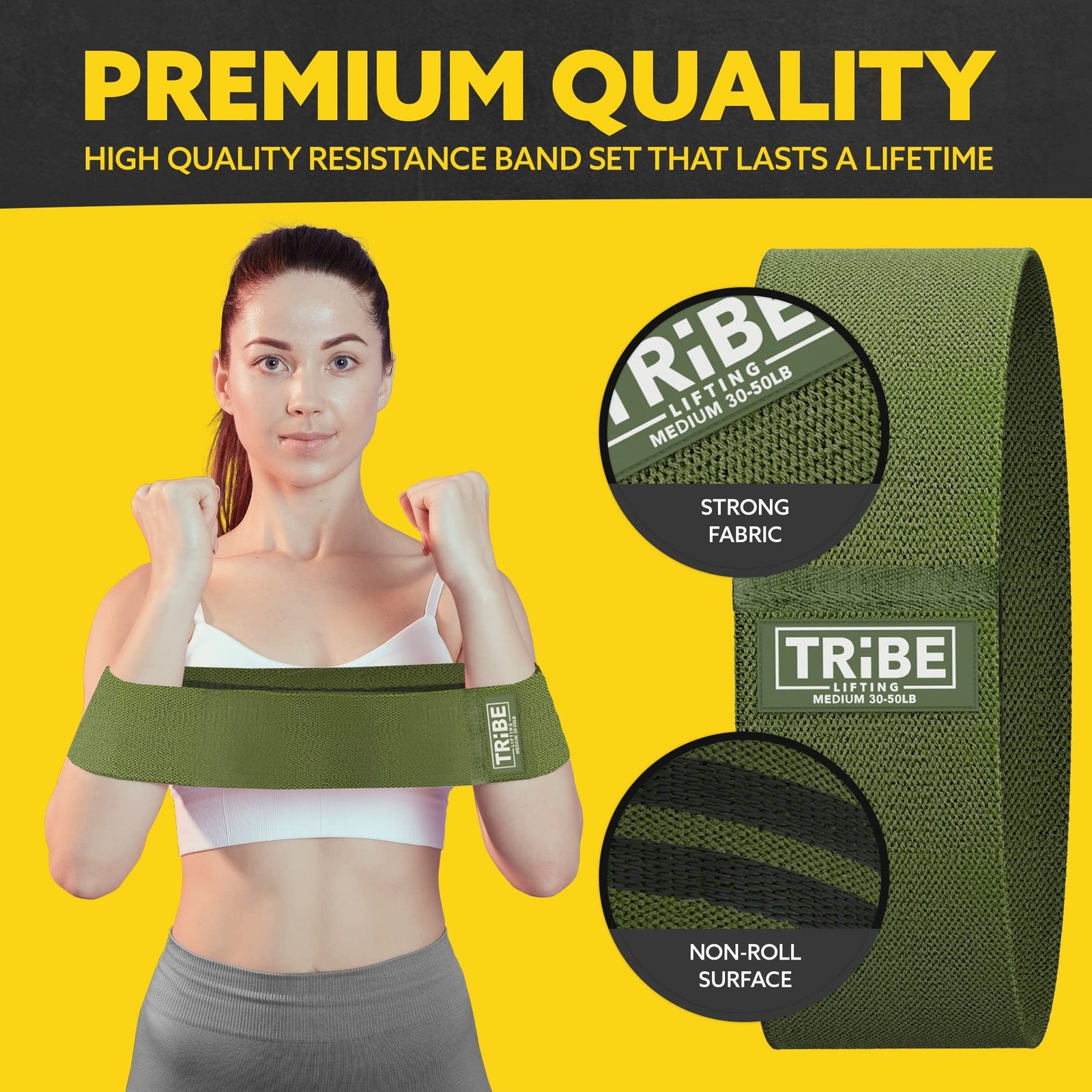Fabric Resistance Bands for Working Out – Booty Bands for Women and Men – Exe…