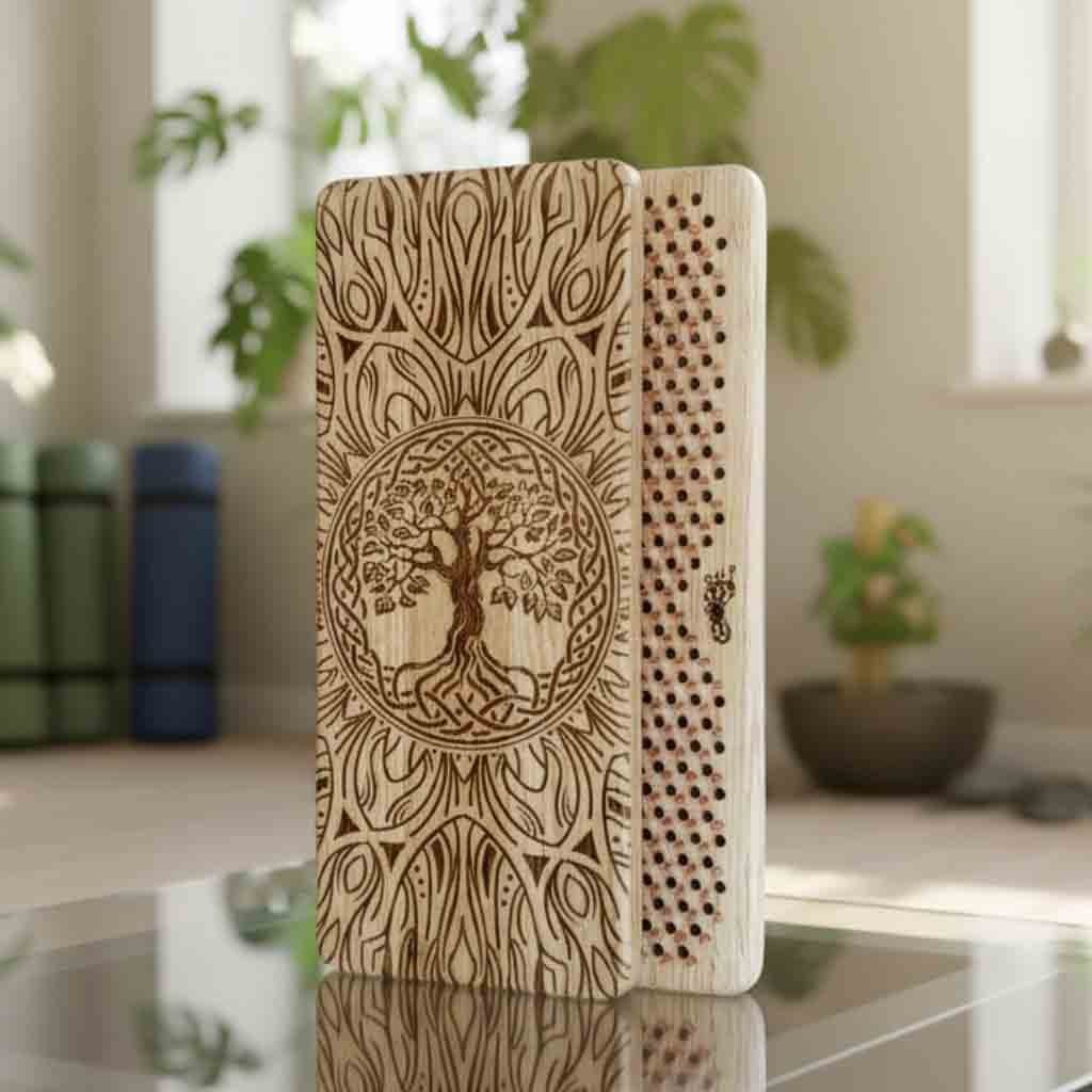 Sadhu board nails from 100% ash wood for yoga meditation, 0.39in, »Tree of Life « 