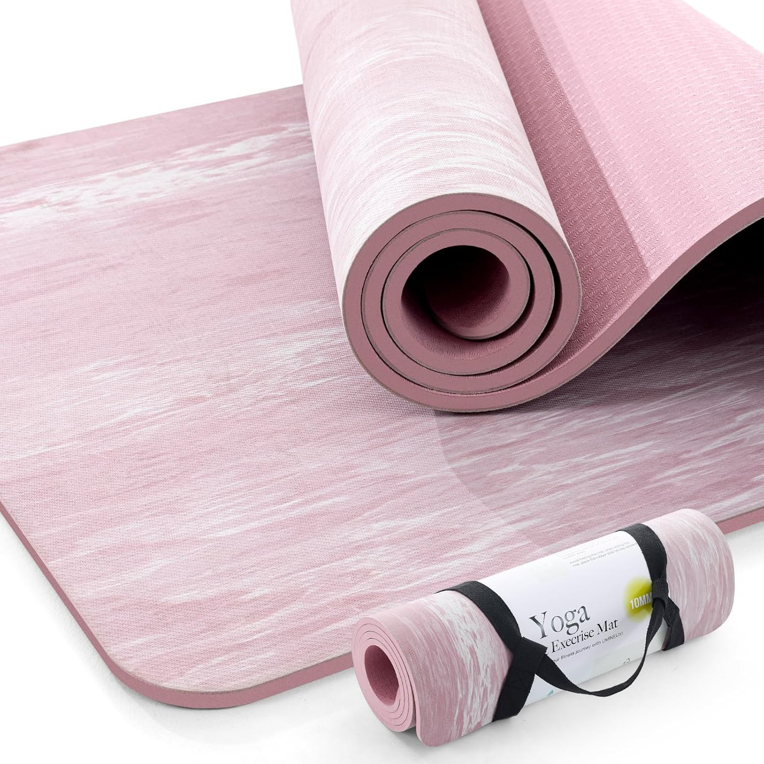 Extra Thick Non-Slip Yoga Mat 10MM – Eco-Friendly Rubber & TPE with Strap