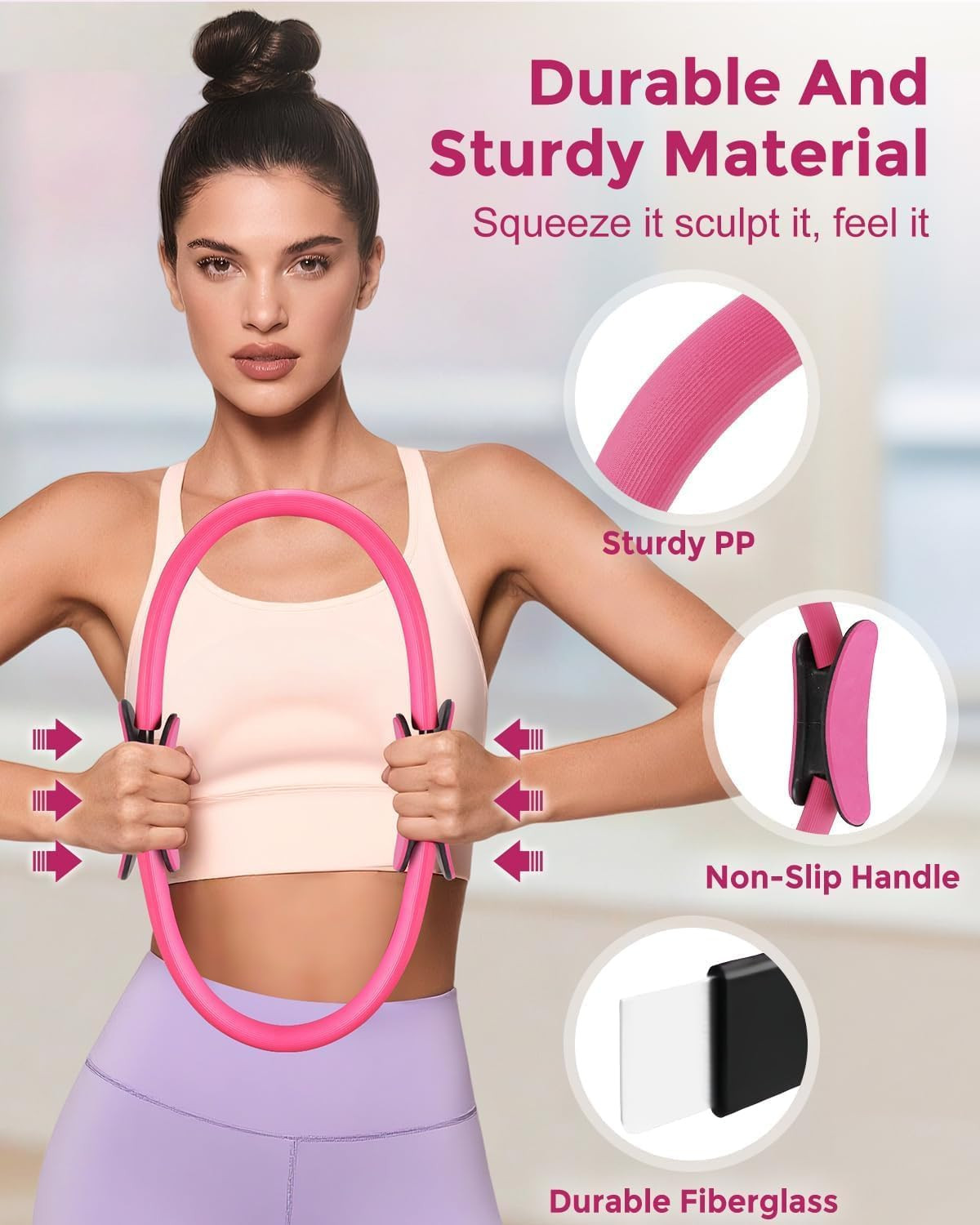Home Pilates Essentials Kit for Women, Magic Circle Pilates Equipment Ring and B