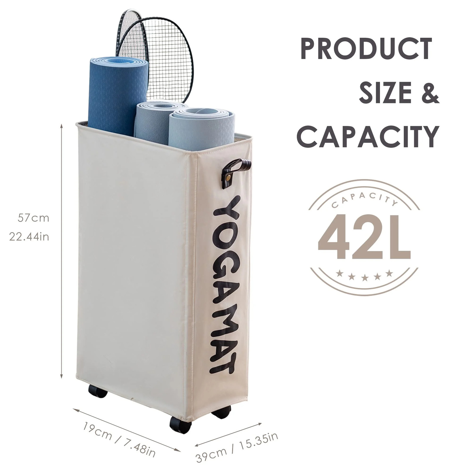 Yoga Mat Storage Rack, 22’’ Large Yoga Mat Holder Accessories, Home Gym Equipmen