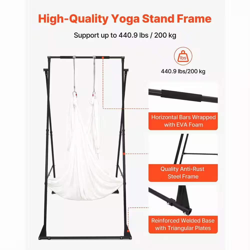 Yoga Stand Frame, Max 440.9 Lbs. Load Swing Stand, Aerial Silk Stands with EVA F