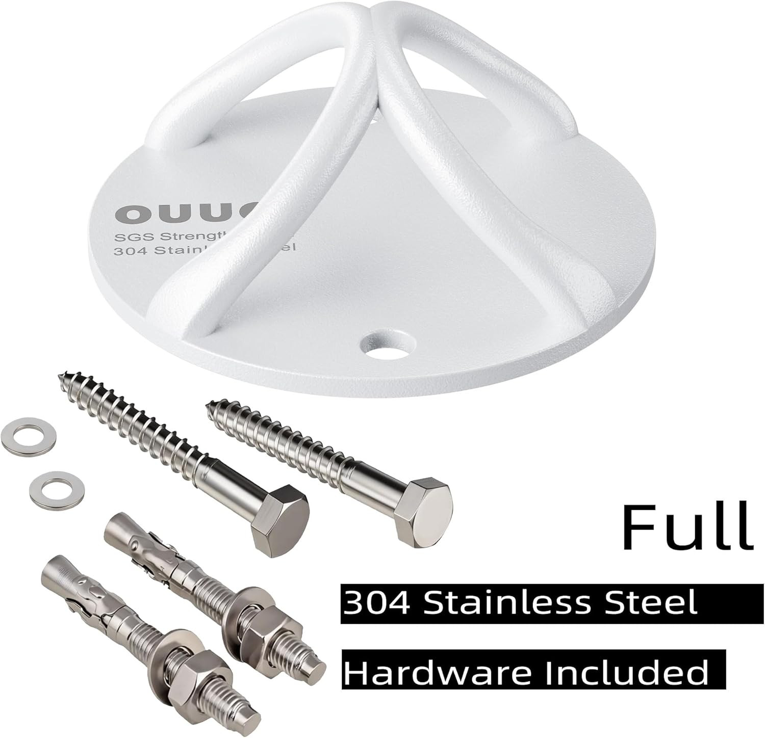 304 Stainless Steel Wall Mount Anchor Bracket for Suspension Straps, Powder Coat