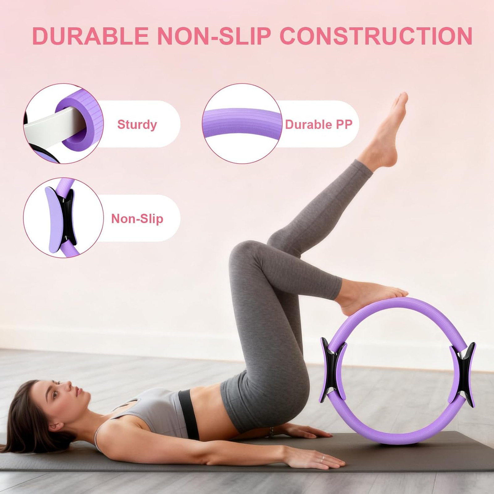 Home Pilates Equipment Set with Ring Ball Resistance Bands Workout Guide for