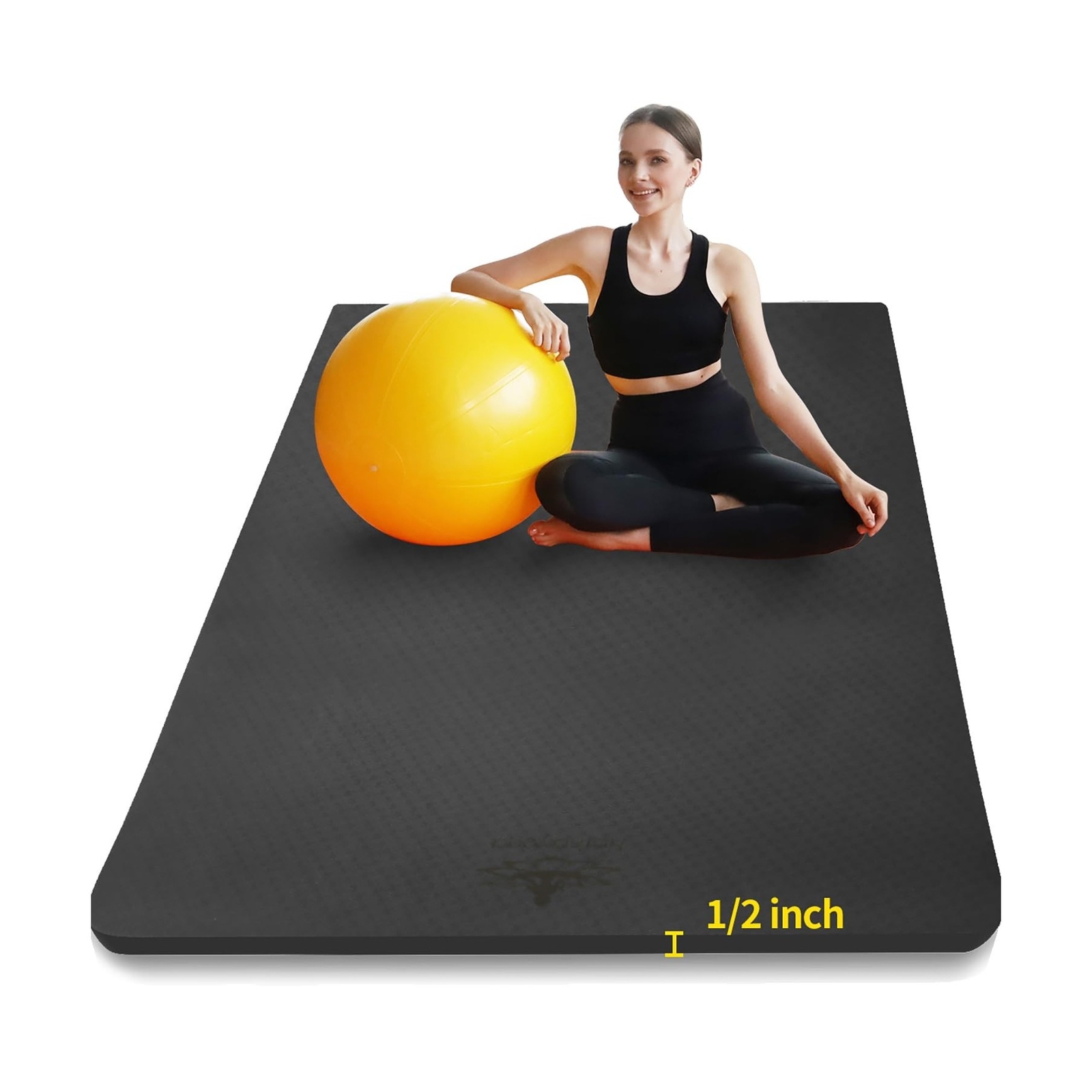 Hatha Yoga Large TPE Yoga Mat 6&rsquo;x4&rsquo;x1/2&Prime; Extra Thick Non-Slip Exercise Mat – …