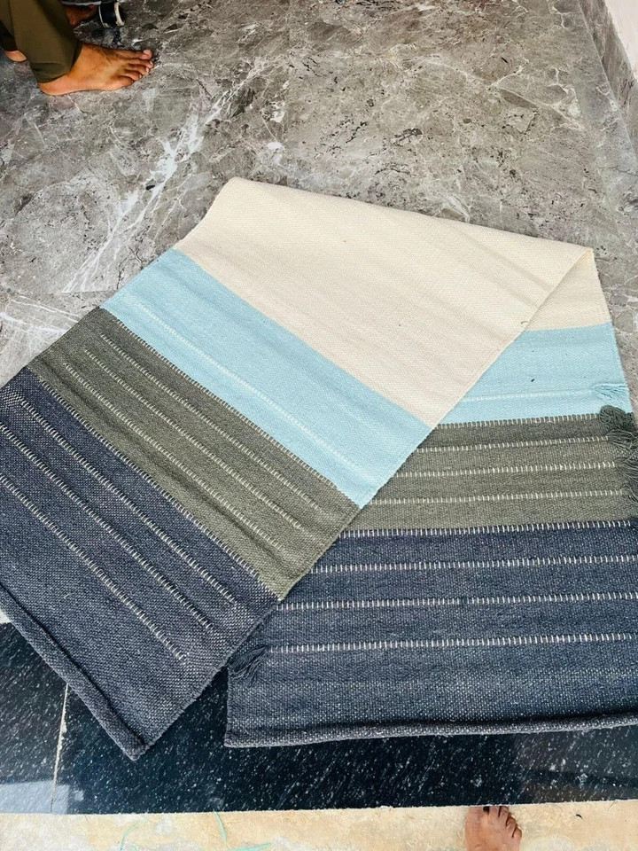 Yoga Mat Thick Organic Cotton Training Stretching Fitness Workout Pilates Rugs