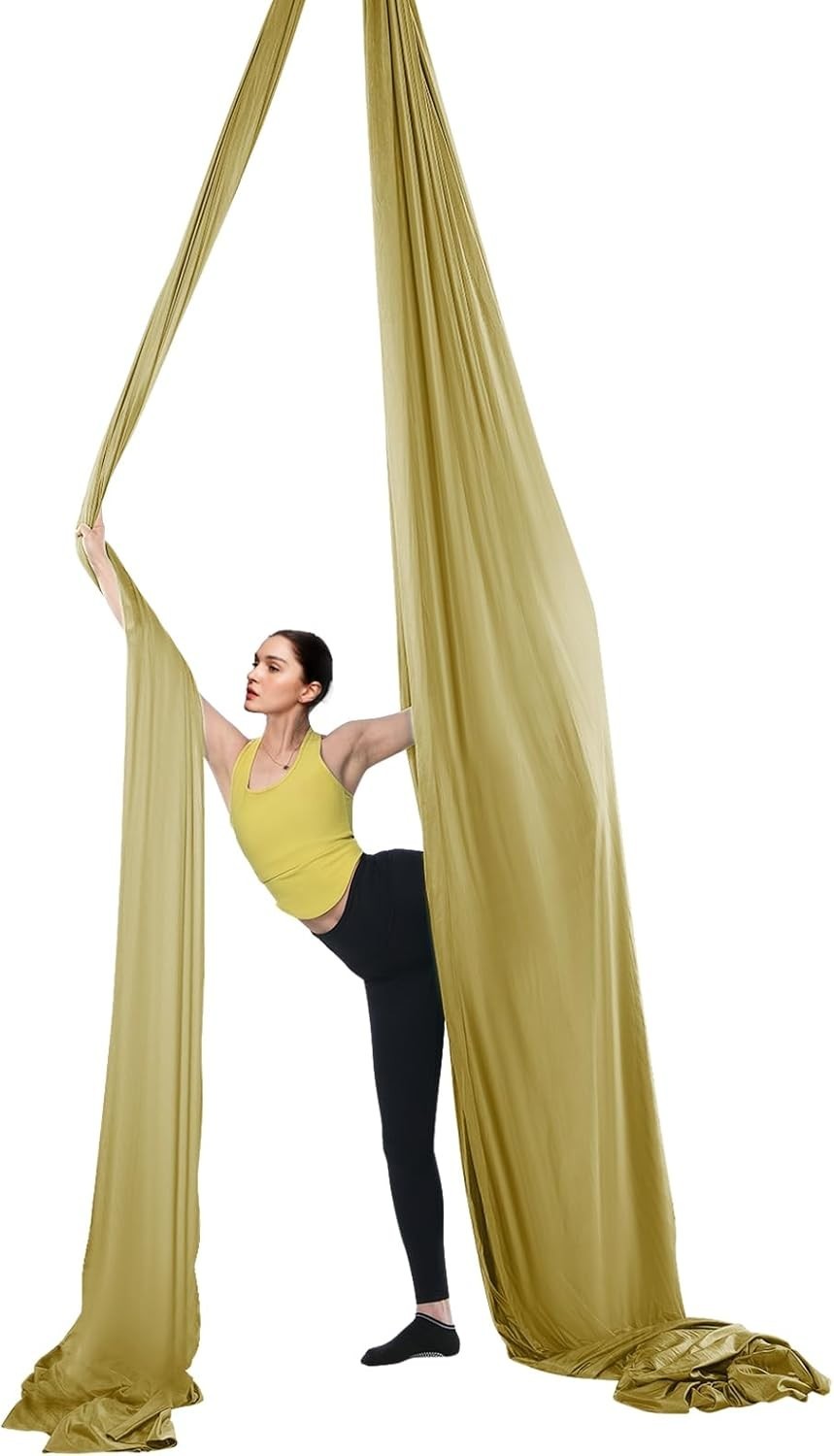 Aerial Silk & Yoga Swing, Aerial Yoga Hammock Kit with 100gsm Nylon Fabric, Full