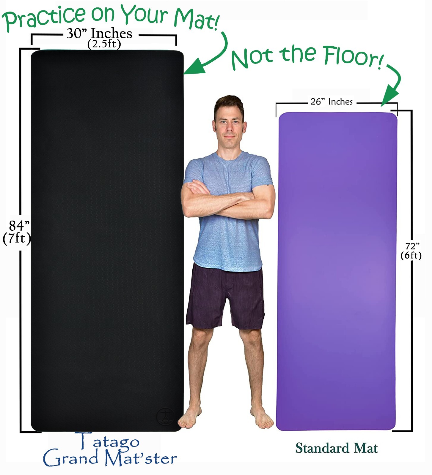 Tatago Large Yoga Mat Thick & Long for Home Workout. 84×30 (1/2 in) Exercise Mat