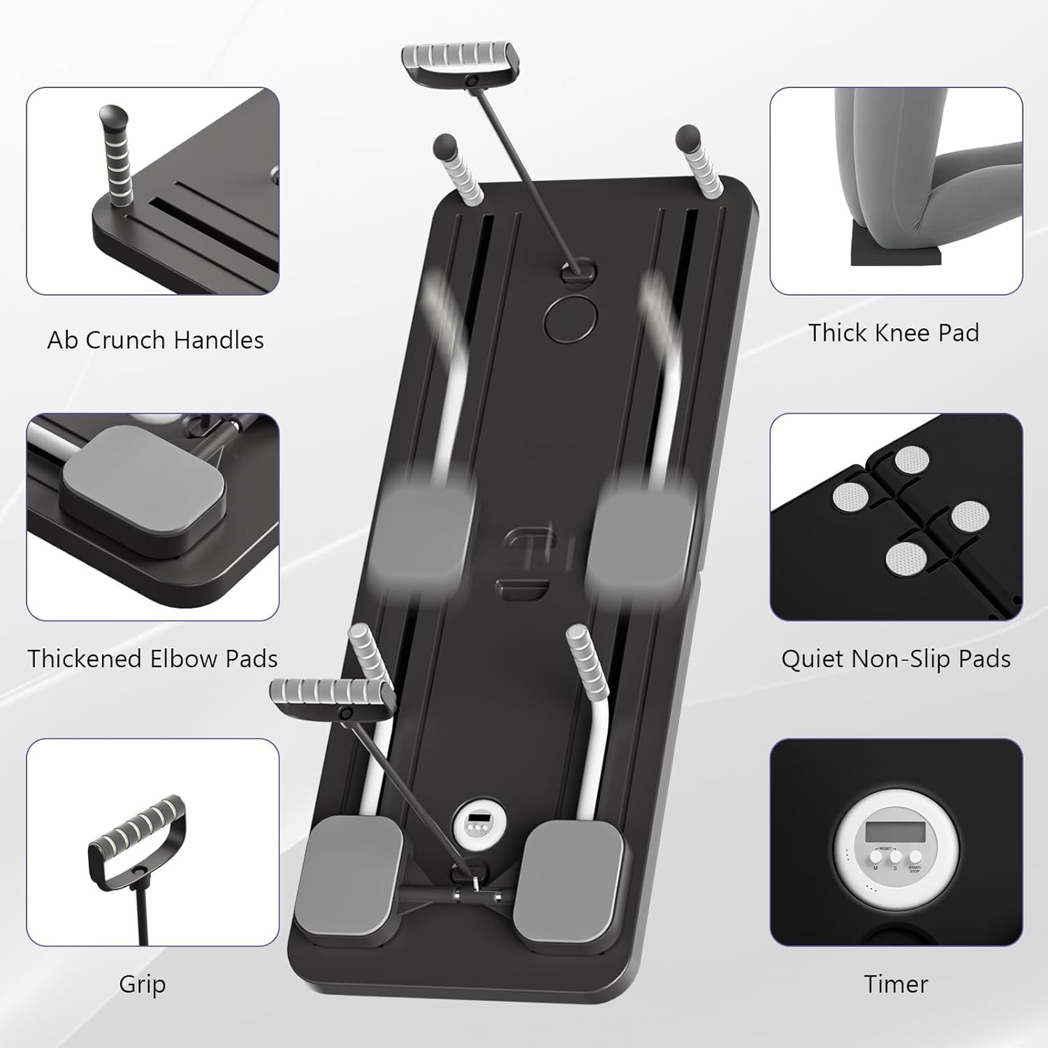 Pilates Board with Elastic Resistance & Foam Handles – Ideal for Home