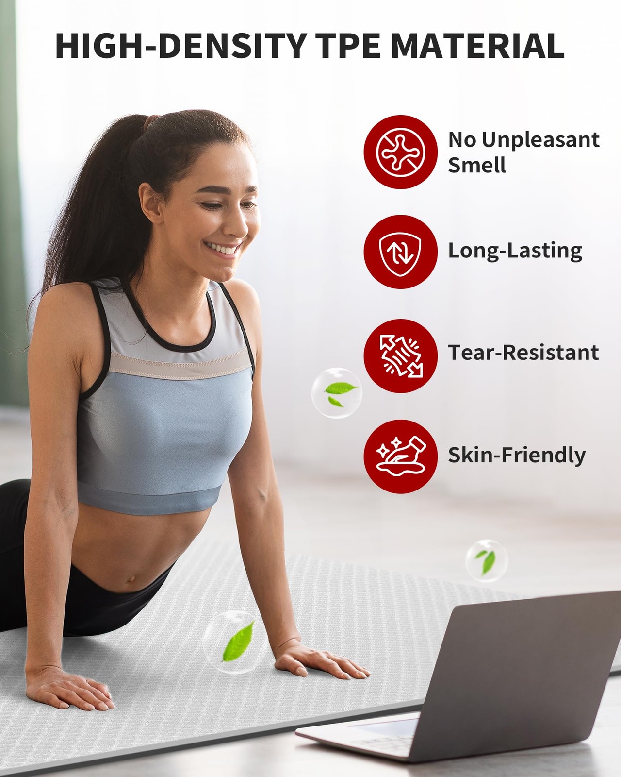 Large Yoga Mat for Men and Women 1/4 Inch Thick, 72&Prime; x 48&Prime; Extra Wide Workout…