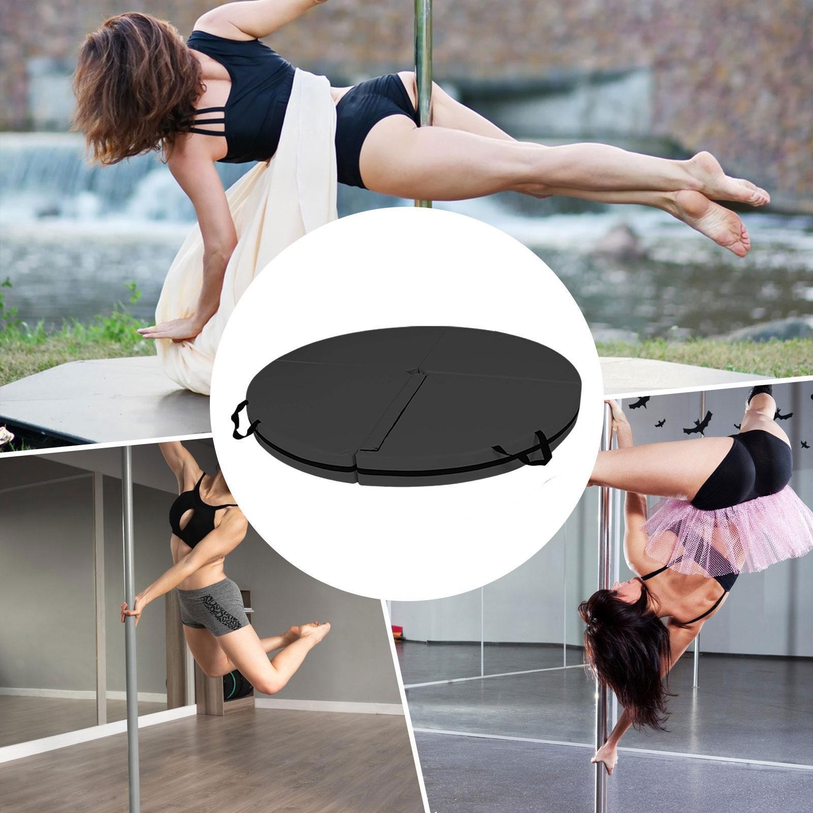 Folding Pole Dance Mat Round Adults Exercise Mat for Training Workout Indoor