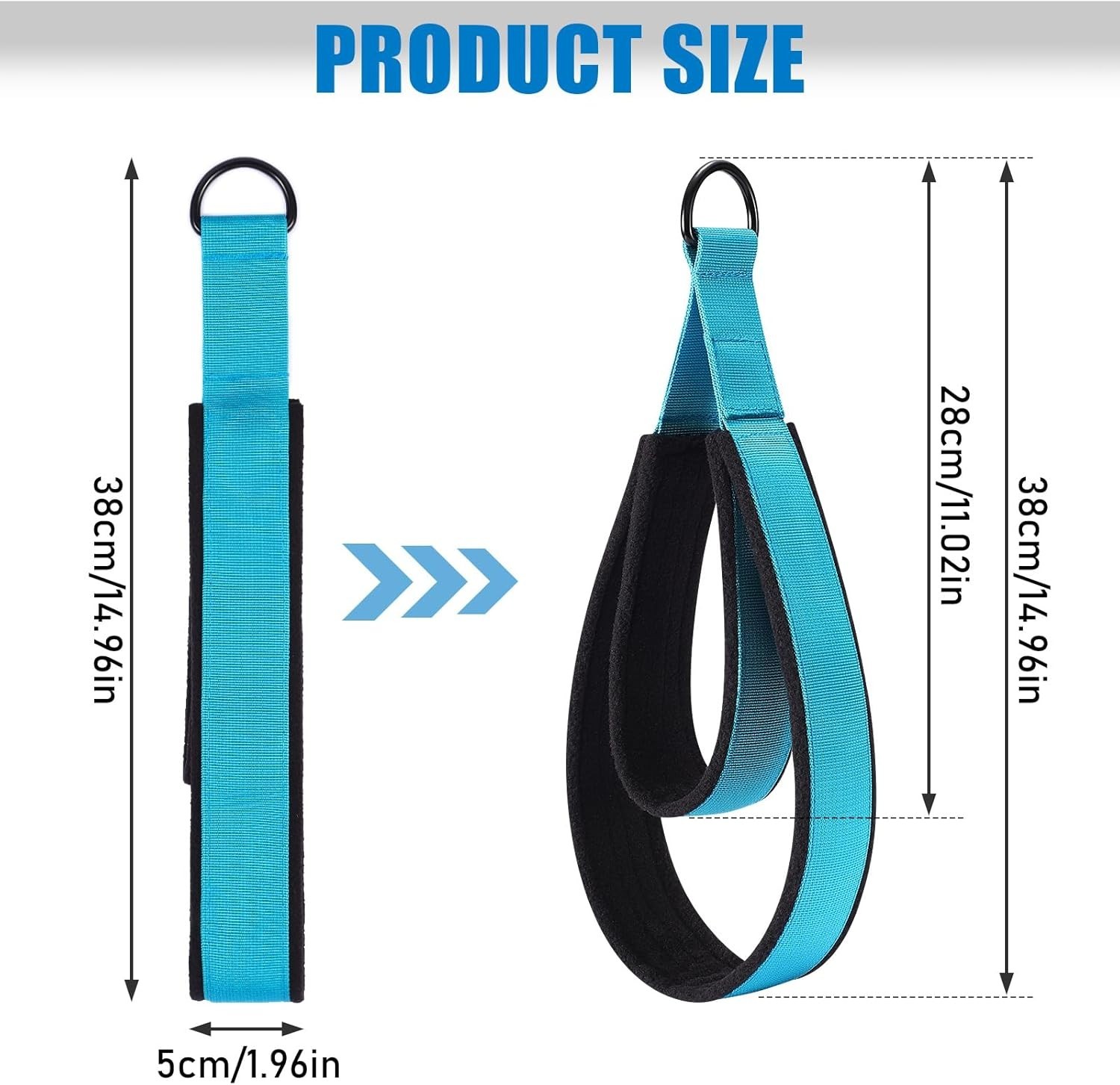 Pilates Straps – Double Loop D-Ring Straps for Reformer, Padded, Home Gym Wor…