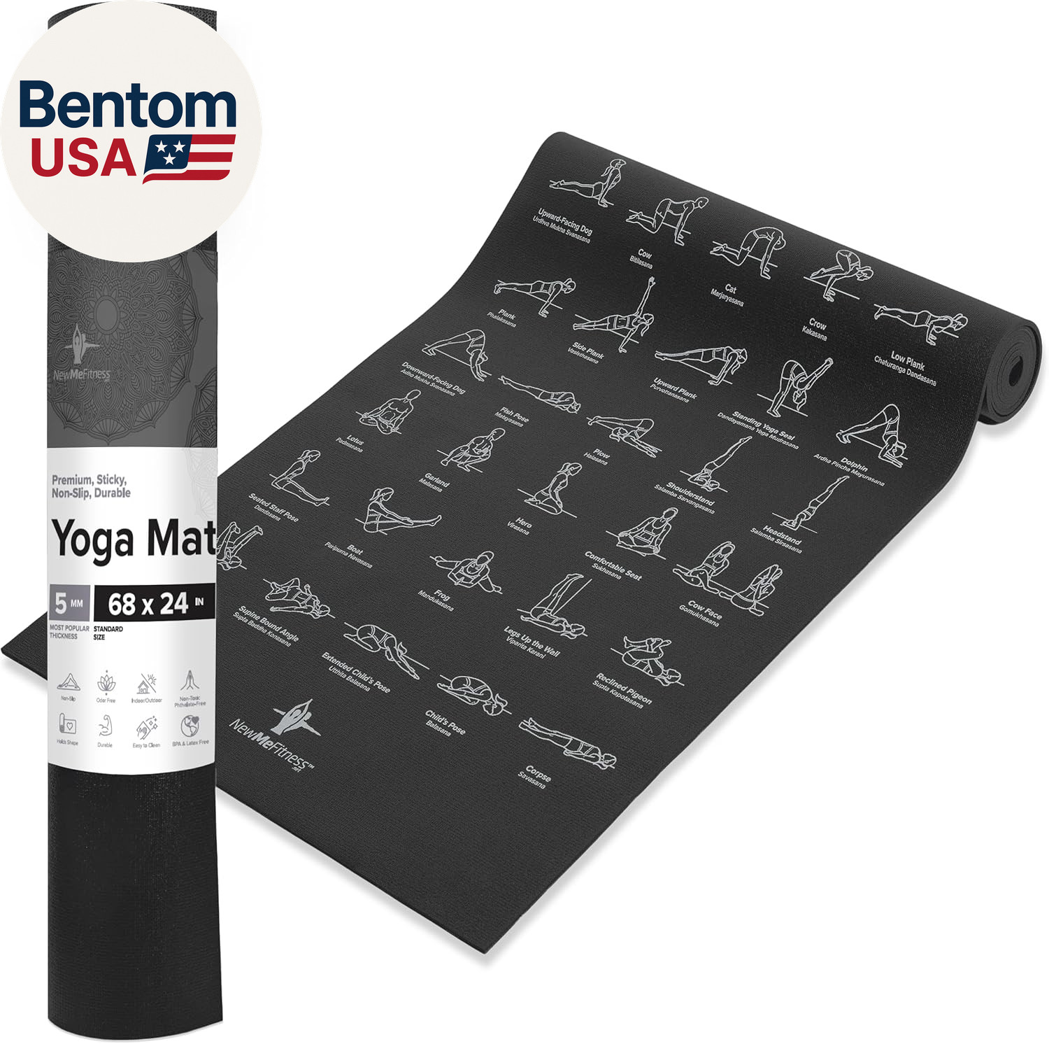 Yoga Mat for Women and Men – Large, 5Mm Thick, 68 Inch Long, Non Slip Exercise M
